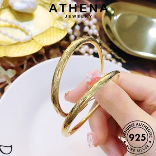 ATHENA JEWELRY ห่วง ผู้หญิง แฟชั่น เกาหลี เงิน ทอง เครื่องประดับ แกะสลัก เครื่องประดับ ตุ้มหู ต้นฉบับ 925 Silver แท้ ต่างหู หนีบ E1288