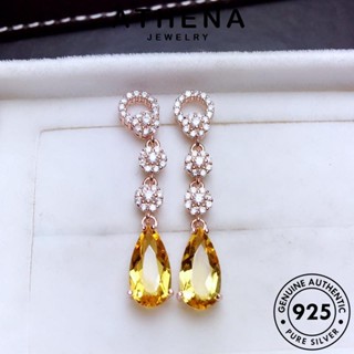 ATHENA JEWELRY รูปร่างลูกแพร์ เงิน ตุ้มหู ห่วง แท้ เครื่องประดับ Silver พลอยสีม่วง เครื่องประดับ ต้นฉบับ 925 หนีบ แฟชั่น ผู้หญิง ต่างหู เกาหลี E1293