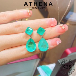 ATHENA JEWELRY ห่วง มรกต เงิน หนีบ เกาหลี ผู้หญิง Silver ตุ้มหู แฟชั่น แท้ เครื่องประดับ รูปร่างลูกแพร์ 925 ต่างหู ต้นฉบับ เครื่องประดับ E1301