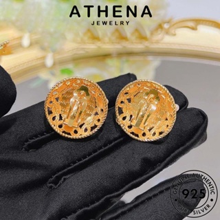 ATHENA JEWELRY ผู้หญิง ลูกไม้ฉลุ หนีบ ต้นฉบับ แฟชั่น เครื่องประดับ เงิน Silver ทับทิม แท้ ตุ้มหู เกาหลี ต่างหู เครื่องประดับ ห่วง 925 E1305