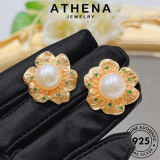 ATHENA JEWELRY ต้นฉบับ เงิน แฟชั่น เกาหลี ต่างหู แท้ เครื่องประดับ ดอกไม้ หนีบ ห่วง เครื่องประดับ ตุ้มหู ผู้หญิง Silver 925 ไข่มุก E1308