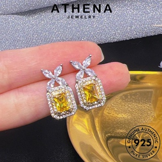 ATHENA JEWELRY หูกระต่าย ผู้หญิง หนีบ เกาหลี ซิทริน ต่างหู 925 แฟชั่น ตุ้มหู เงิน Silver เครื่องประดับ เครื่องประดับ แท้ ห่วง ต้นฉบับ E1272