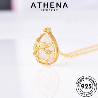 ATHENA JEWELRY ดอกบัวแฟชั่น ผู้หญิง เครื่องประดับ หยก 925 เงิน ต้นฉบับ แท้ แฟชั่น จี้ Silver สร้อยคอ เครื่องประดับ เกาหลี N196