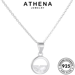 ATHENA JEWELRY ผู้หญิง จี้ แท้ สร้อยคอ แฟชั่น 925 แฟชั่น เงิน เครื่องประดับ ต้นฉบับ เครื่องประดับ Silver มอยส์ซาไนท์ไดมอนด์ เกาหลี N229