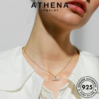 ATHENA JEWELRY เงิน เกาหลี 925 Silver แท้ ไดมอนด์ จี้ ต้นฉบับ เครื่องประดับ หางปลาง่ายๆ โกลด์ มอยส์ซาไนท์ ผู้หญิง แฟชั่น เครื่องประดับ สร้อยคอ N233