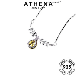 ATHENA JEWELRY เงิน Silver สร้อยคอ 925 เกาหลี ผู้หญิง ต้นฉบับ จี้ แฟชั่นลดลง แท้ ซิทริน เครื่องประดับ แฟชั่น เครื่องประดับ N314