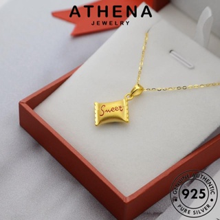 ATHENA JEWELRY แท้ ต้นฉบับ ลูกอม แฟชั่น ผู้หญิง สร้อยคอ ทอง Silver เครื่องประดับ จี้ เงิน 925 เครื่องประดับ เกาหลี N336