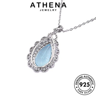 ATHENA JEWELRY สร้อยคอ เงิน แฟชั่นลดลง 925 ผู้หญิง เครื่องประดับ เครื่องประดับ แท้ เกาหลี แฟชั่น ต้นฉบับ ไพลิน จี้ Silver N59