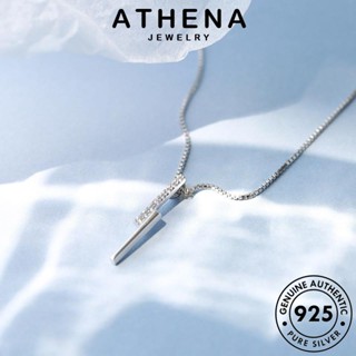 ATHENA JEWELRY 925 แถบเรขาคณิต แท้ แฟชั่น ผู้หญิง จี้ เกาหลี สร้อยคอ เงิน มอยส์ซาไนท์ไดมอนด์ Silver เครื่องประดับ ต้นฉบับ เครื่องประดับ N450