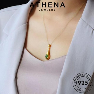 ATHENA JEWELRY แท้ แฟชั่น ผู้หญิง สร้อยคอ เกาหลี แจกันวินเทจ เครื่องประดับ 925 จี้ Silver เครื่องประดับ เงิน ต้นฉบับ หยก N459