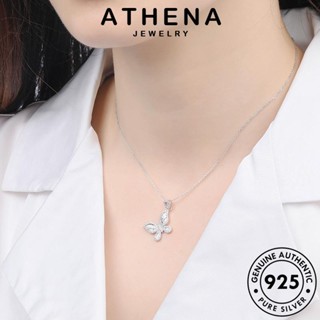 ATHENA JEWELRY แท้ เครื่องประดับ ผู้หญิง เครื่องประดับ Silver ผีเสื้อแฟชั่น มอยส์ซาไนท์ไดมอนด์ 925 สร้อยคอ แฟชั่น ต้นฉบับ เงิน จี้ เกาหลี N480