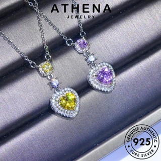 ATHENA JEWELRY เกาหลี จี้ แท้ แฟชั่น สร้อยคอ เครื่องประดับ 925 รักแฟชั่น เงิน พลอยสีม่วง ต้นฉบับ ผู้หญิง Silver เครื่องประดับ N436