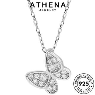 ATHENA JEWELRY จี้ เครื่องประดับ เกาหลี เงิน Silver ผู้หญิง แท้ มอยส์ซาไนท์ไดมอนด์ ต้นฉบับ สร้อยคอ เครื่องประดับ แฟชั่น ผีเสื้อที่เรียบง่าย 925 N439