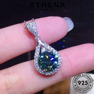 ATHENA JEWELRY แฟชั่น 925 เครื่องประดับ จี้ ผู้หญิง สร้อยคอ Silver แฟชั่นลดลง เกาหลี มรกต แท้ ต้นฉบับ เงิน เครื่องประดับ N940