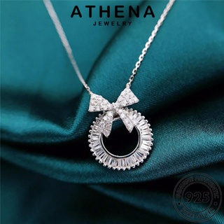 ATHENA JEWELRY จี้ เครื่องประดับ เครื่องประดับ เงิน ต้นฉบับ สร้อยคอ ผู้หญิง เกาหลี โบว์แฟชั่น แท้ Silver แฟชั่น มอยส์ซาไนท์ไดมอนด์ 925 N994