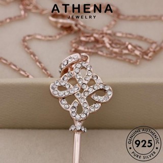 ATHENA JEWELRY ผู้หญิง เงิน สร้อยคอ จี้ แท้ มอยส์ซาไนท์ เครื่องประดับ โกลด์ ต้นฉบับ ไดมอนด์ กุญแจแฟชั่น เกาหลี เครื่องประดับ Silver 925 แฟชั่น N806