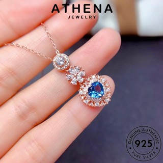 ATHENA JEWELRY ไพลิน Silver เกาหลี สร้อยคอ เงิน แฟชั่น ต้นฉบับ เครื่องประดับ จี้ เครื่องประดับ 925 ผู้หญิง แท้ ความรักที่เรียบง่าย N925