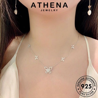 ATHENA JEWELRY เครื่องประดับ ผู้หญิง สร้อยคอ ผีเสื้อแฟชั่น ต้นฉบับ เงิน แฟชั่น มอยส์ซาไนท์ไดมอนด์ เกาหลี เครื่องประดับ Silver จี้ แท้ 925 N1009