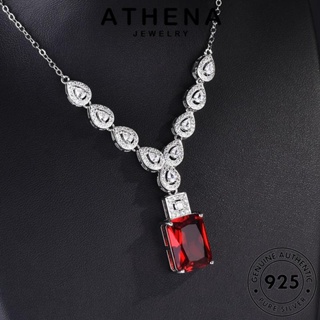 ATHENA JEWELRY จี้ Silver แท้ ต้นฉบับ เกาหลี ผู้หญิง เครื่องประดับ เงิน หรูหรา ทับทิม เครื่องประดับ แฟชั่น 925 สร้อยคอ N1032