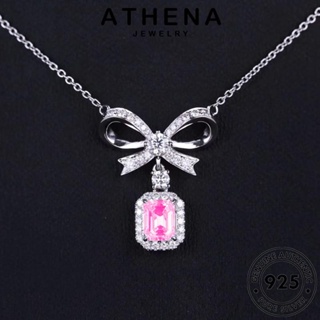 ATHENA JEWELRY ต้นฉบับ Silver แท้ มอยส์ซาไนท์ไดมอนด์ เงิน ผู้หญิง จี้ 925 เครื่องประดับ เครื่องประดับ เกาหลี สร้อยคอ โบว์แฟชั่น แฟชั่น N1073