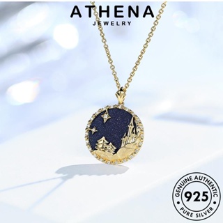 ATHENA JEWELRY เครื่องประดับ เครื่องประดับ ปราสาทแฟชั่น สร้อยคอ ผู้หญิง แฟชั่น ทอง เงิน 925 จี้ เกาหลี ต้นฉบับ Silver แท้ N1079