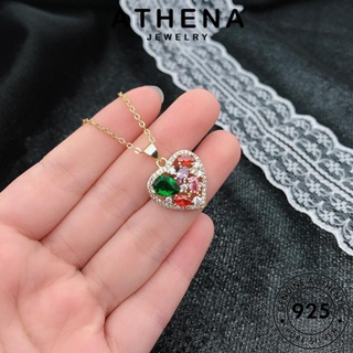 ATHENA JEWELRY ผู้หญิง เครื่องประดับ รักแฟชั่น เครื่องประดับ จี้ Silver เกาหลี สร้อยคอ ต้นฉบับ แท้ แฟชั่น เงิน ทับทิม 925 N1086