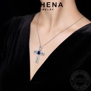 ATHENA JEWELRY แฟชั่น 925 ไพลิน เกาหลี จี้ เครื่องประดับ เครื่องประดับ แท้ ข้ามความคิดสร้างสรรค์ Silver ต้นฉบับ เงิน สร้อยคอ ผู้หญิง N1098