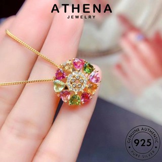 ATHENA JEWELRY Silver ต้นฉบับ จี้ เกาหลี 925 แฟชั่น แท้ เครื่องประดับ สร้อยคอ สายรุ้งแฟชั่น ผู้หญิง เงิน พิ้งค์ไดมอนด์คริสตัลโกลด์ เครื่องประดับ N1102