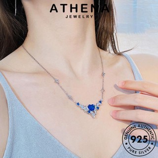 ATHENA JEWELRY เครื่องประดับ 925 เงิน เครื่องประดับ ต้นฉบับ แท้ จี้ Silver แฟชั่น ไพลิน ผู้หญิง เกาหลี ความรักที่เรียบง่าย สร้อยคอ N1111