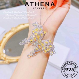 ATHENA JEWELRY แฟชั่น มอยส์ซาไนท์ไดมอนด์ เครื่องประดับ Silver เงิน สร้อยคอ แท้ เกาหลี 925 ต้นฉบับ เครื่องประดับ สมาร์ทบัตเตอร์ฟลาย จี้ ผู้หญิง N1114