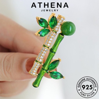 ATHENA JEWELRY ต้นฉบับ ไม้ไผ่ที่สร้างสรรค์ Silver จี้ มรกต เครื่องประดับ 925 เงิน เครื่องประดับ เกาหลี แท้ แฟชั่น สร้อยคอ ผู้หญิง N1115