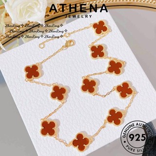 ATHENA JEWELRY ต้นฉบับ แท้ 925 เงิน จี้ Silver เครื่องประดับ เกาหลี เครื่องประดับ ผู้หญิง สร้อยคอ โคลเวอร์แฟชั่น มรกต แฟชั่น N1138