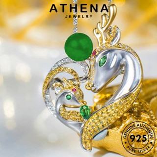 ATHENA JEWELRY แท้ แฟชั่น เครื่องประดับ ต้นฉบับ 925 เครื่องประดับ สร้อยคอ ผู้หญิง Silver เกาหลี มอยส์ซาไนท์ไดมอนด์ จี้ แฟชั่นกวางกับคุณ เงิน N1141