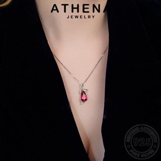 ATHENA JEWELRY สร้อยคอ แฟชั่นลดลง จี้ แฟชั่น แท้ ต้นฉบับ ผู้หญิง เกาหลี เครื่องประดับ 925 เงิน เครื่องประดับ คริสตัลเพชรสีชมพู Silver N1142