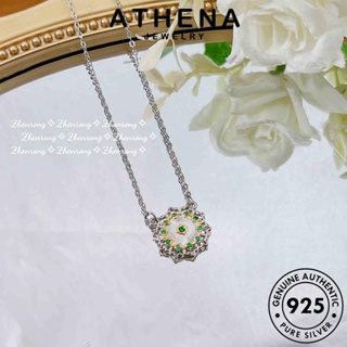 ATHENA JEWELRY 925 ลูกไม้สร้างสรรค์ ผู้หญิง Silver แฟชั่น เงิน เครื่องประดับ จี้ เครื่องประดับ ต้นฉบับ แท้ มรกต สร้อยคอ เกาหลี N1153