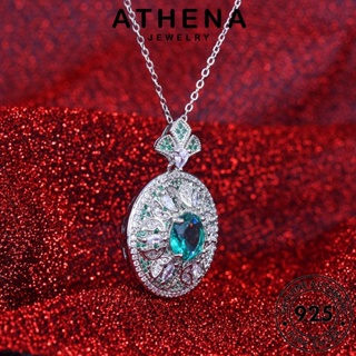 ATHENA JEWELRY เงิน รอบแฟชั่น 925 ผู้หญิง เกาหลี สร้อยคอ มรกต แฟชั่น เครื่องประดับ แท้ ต้นฉบับ จี้ Silver เครื่องประดับ N1166