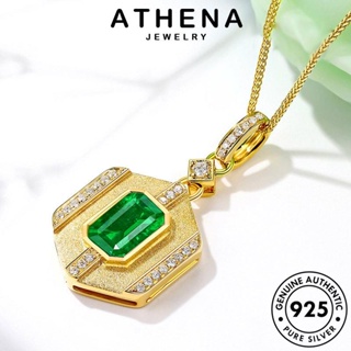 ATHENA JEWELRY แท้ แฟชั่น สร้อยคอ เงิน ต้นฉบับ เครื่องประดับ 925 Silver มรกต เกาหลี จี้ เครื่องประดับ แฟชั่น ผู้หญิง N1120