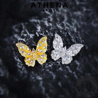 ATHENA JEWELRY ต้นฉบับ แท้ Silver มอยส์ซาไนท์ เครื่องประดับ ผีเสื้อสดใส สร้อยคอ จี้ แฟชั่น ผู้หญิง 925 เงิน โกลด์ ไดมอนด์ เครื่องประดับ เกาหลี N1121