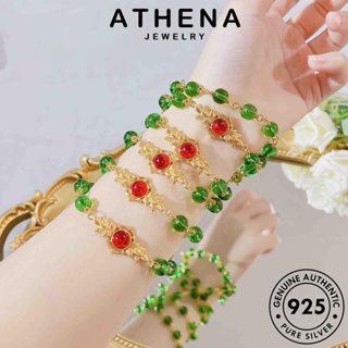 ATHENA JEWELRY เงิน เกาหลี 925 เครื่องประดับ ผู้หญิง มรกต แฟชั่น Silver แท้ จี้ ต้นฉบับ ลูกปัดแฟชั่น เครื่องประดับ สร้อยคอ N1125