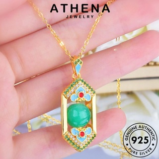 ATHENA JEWELRY ต้นฉบับ เครื่องประดับ แฟชั่น 925 เกาหลี Silver สร้อยคอ ขนส่ง มรกต เครื่องประดับ แท้ จี้ ผู้หญิง เงิน N1127