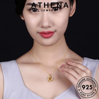 ATHENA JEWELRY ต้นฉบับ เกาหลี กังหันลมที่สร้างสรรค์ ซิทริน สร้อยคอ จี้ ผู้หญิง 925 Silver แฟชั่น เงิน แท้ เครื่องประดับ เครื่องประดับ N1190