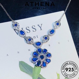 ATHENA JEWELRY เกาหลี Silver ผู้หญิง ทานตะวันที่สร้างสรรค์ เครื่องประดับ แท้ 925 แฟชั่น สร้อยคอ เงิน จี้ ต้นฉบับ ไพลิน เครื่องประดับ N1193