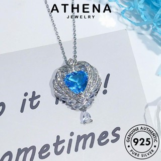 ATHENA JEWELRY ปีกนางฟ้าที่สร้างสรรค์ เงิน 925 ต้นฉบับ สร้อยคอ เครื่องประดับ Silver เกาหลี ผู้หญิง แฟชั่น เครื่องประดับ จี้ ไพลิน แท้ N1205