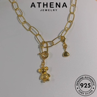 ATHENA JEWELRY เครื่องประดับ เครื่องประดับ เกาหลี ผู้หญิง ทอง แฟชั่น เงิน ต้นฉบับ Silver หมีแฟชั่น 925 แท้ จี้ สร้อยคอ N1207