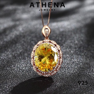 ATHENA JEWELRY Silver แท้ ผู้หญิง จี้ ต้นฉบับ เงิน ซิทริน เกาหลี แฟชั่น เครื่องประดับ โชคลาภแฟชั่น 925 สร้อยคอ เครื่องประดับ N1218