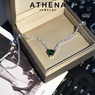 ATHENA JEWELRY ผู้หญิง 925 จี้ เครื่องประดับ เครื่องประดับ Silver เงิน สร้อยคอ มรกต ต้นฉบับ แท้ แฟชั่น เกาหลี แฟชั่นที่เต็มไปด้วยเพชร N1225