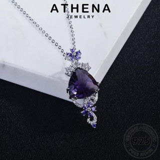 ATHENA JEWELRY ต้นฉบับ คทาแฟชั่น เครื่องประดับ จี้ สร้อยคอ ผู้หญิง เงิน แท้ พลอยสีม่วง แฟชั่น 925 Silver เกาหลี เครื่องประดับ N1228