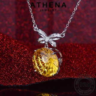 ATHENA JEWELRY จี้ เครื่องประดับ Silver เกาหลี แฟชั่น ซิทริน ผู้หญิง เครื่องประดับ แท้ รอบแฟชั่น 925 ต้นฉบับ เงิน สร้อยคอ N1184