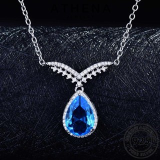 ATHENA JEWELRY ปีกนางฟ้าที่สร้างสรรค์ ไพลิน แฟชั่น แท้ สร้อยคอ 925 จี้ เครื่องประดับ เกาหลี ต้นฉบับ เครื่องประดับ ผู้หญิง Silver เงิน N1245