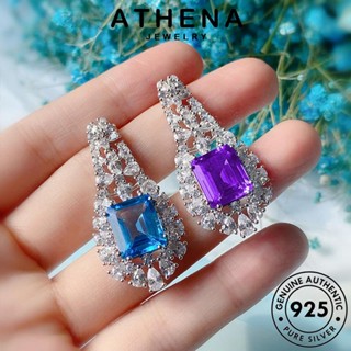 ATHENA JEWELRY Silver เครื่องประดับ สร้อยคอ เกาหลี แฟชั่น 925 ต้นฉบับ พลอยสีม่วง เพชรเหลี่ยมละเอียด เงิน เครื่องประดับ ผู้หญิง แท้ จี้ N1254